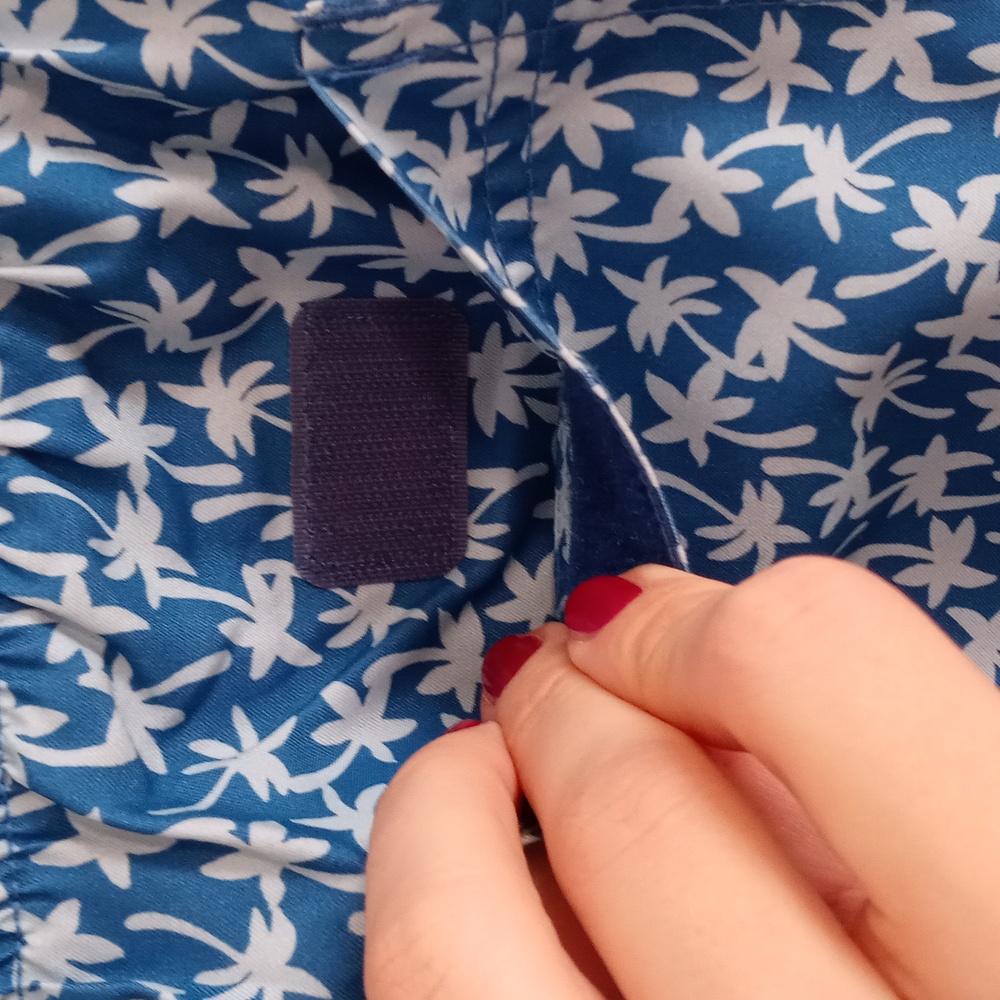 🌊Lands' End🌊 - Blue/White Palm Tree Swim Trunk - Picture 7 of 16